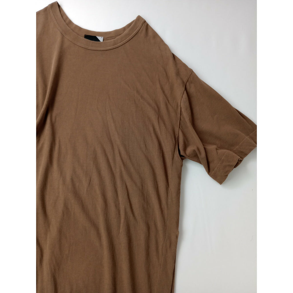 ATON エイトン ロング スリット ワンピース Tシャツ ブラウン【中古】