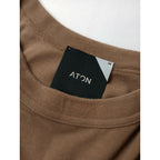 ATON エイトン ロング スリット ワンピース Tシャツ ブラウン【中古】