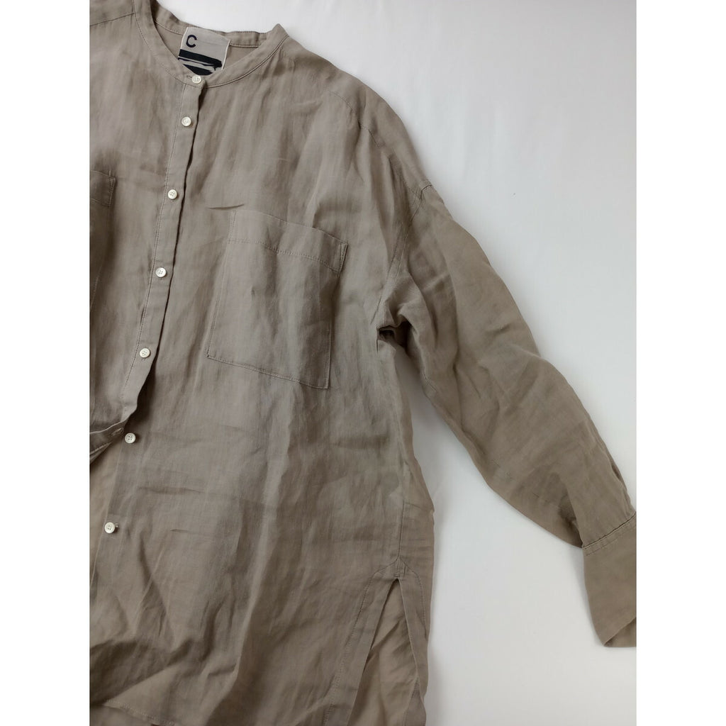 24SS chaos カオス CR リガー ラミー バンドカラー 長袖 シャツ カーキ【中古】