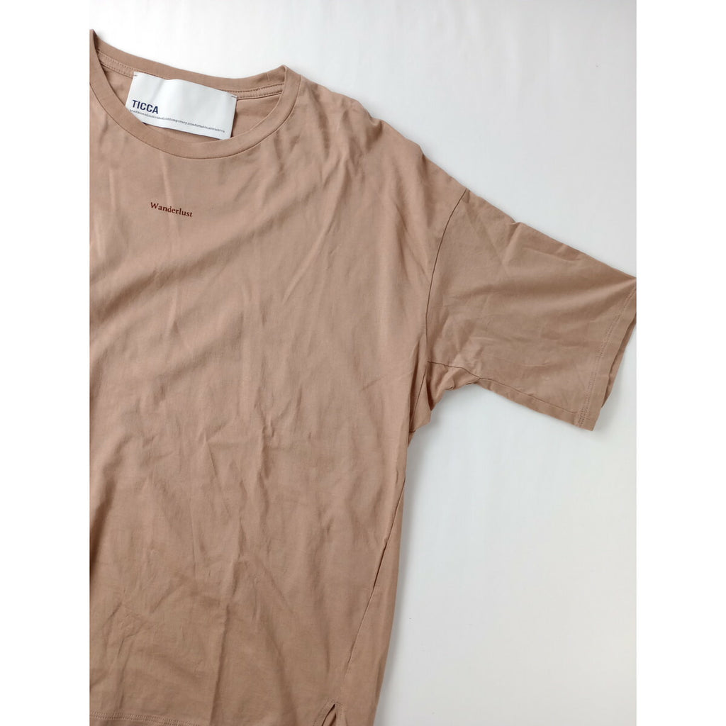 TICCA ティッカ Wanderlust 半袖 Tシャツ カットソー コットン 綿 100％ トップス くすみピンク【中古】