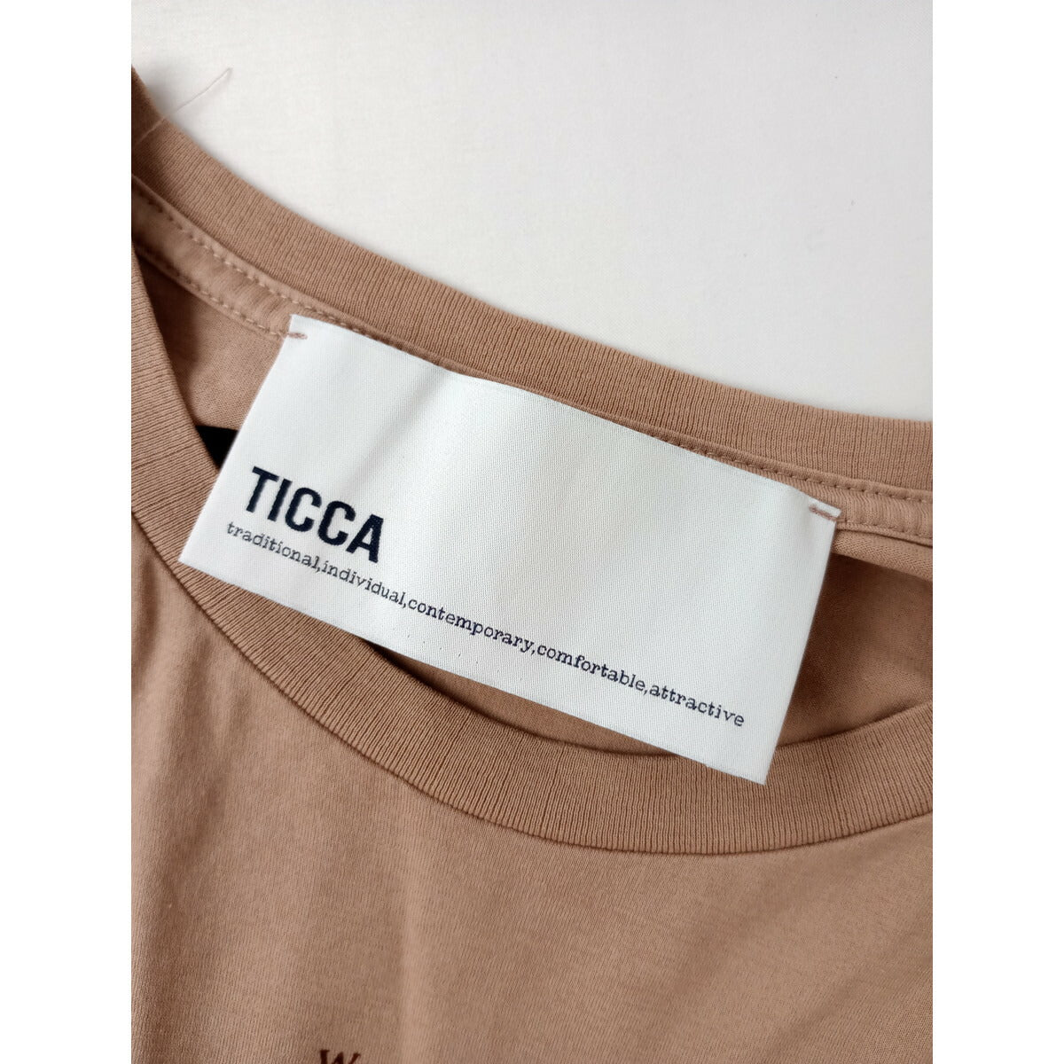 TICCA ティッカ Wanderlust 半袖 Tシャツ カットソー コットン 綿 100％ トップス くすみピンク【中古】