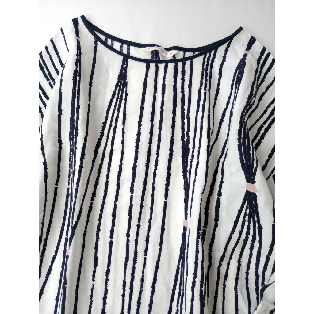 mina perhonen ミナペルホネン taba リネン 麻 100％ ロング ワンピース 白 36【中古】