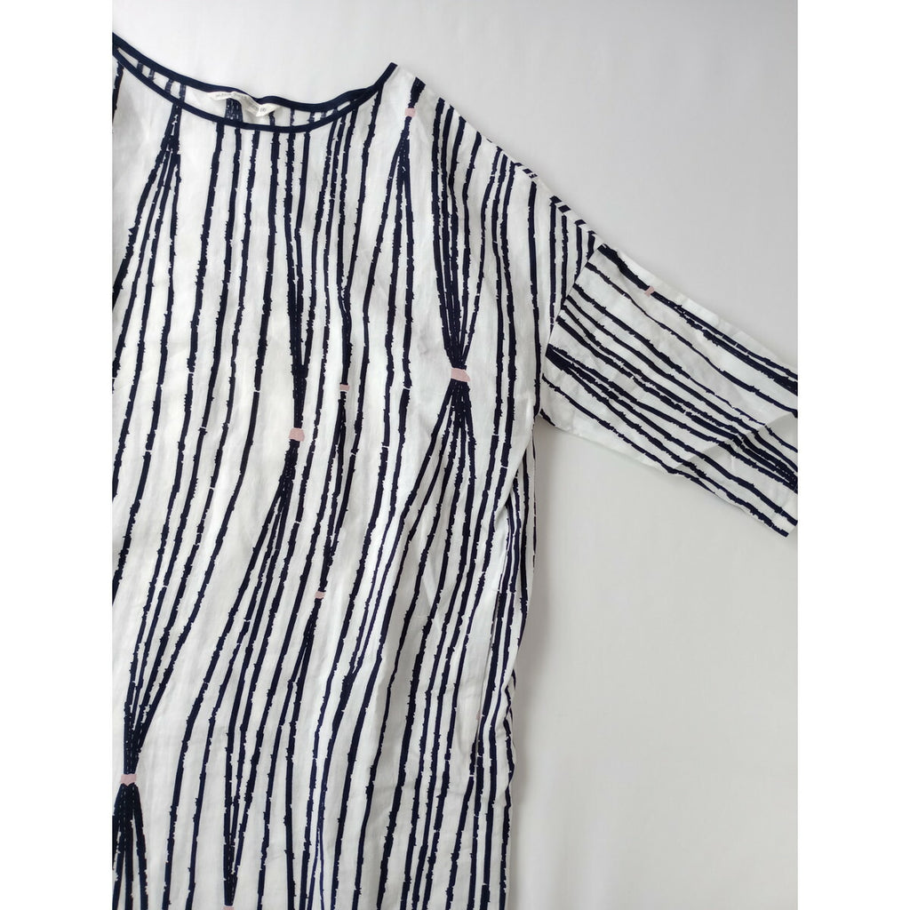 mina perhonen ミナペルホネン taba リネン 麻 100％ ロング ワンピース 白 36【中古】