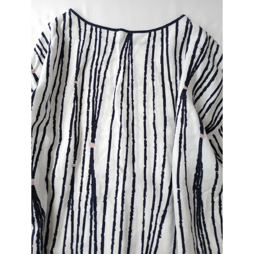 mina perhonen ミナペルホネン taba リネン 麻 100％ ロング ワンピース 白 36【中古】