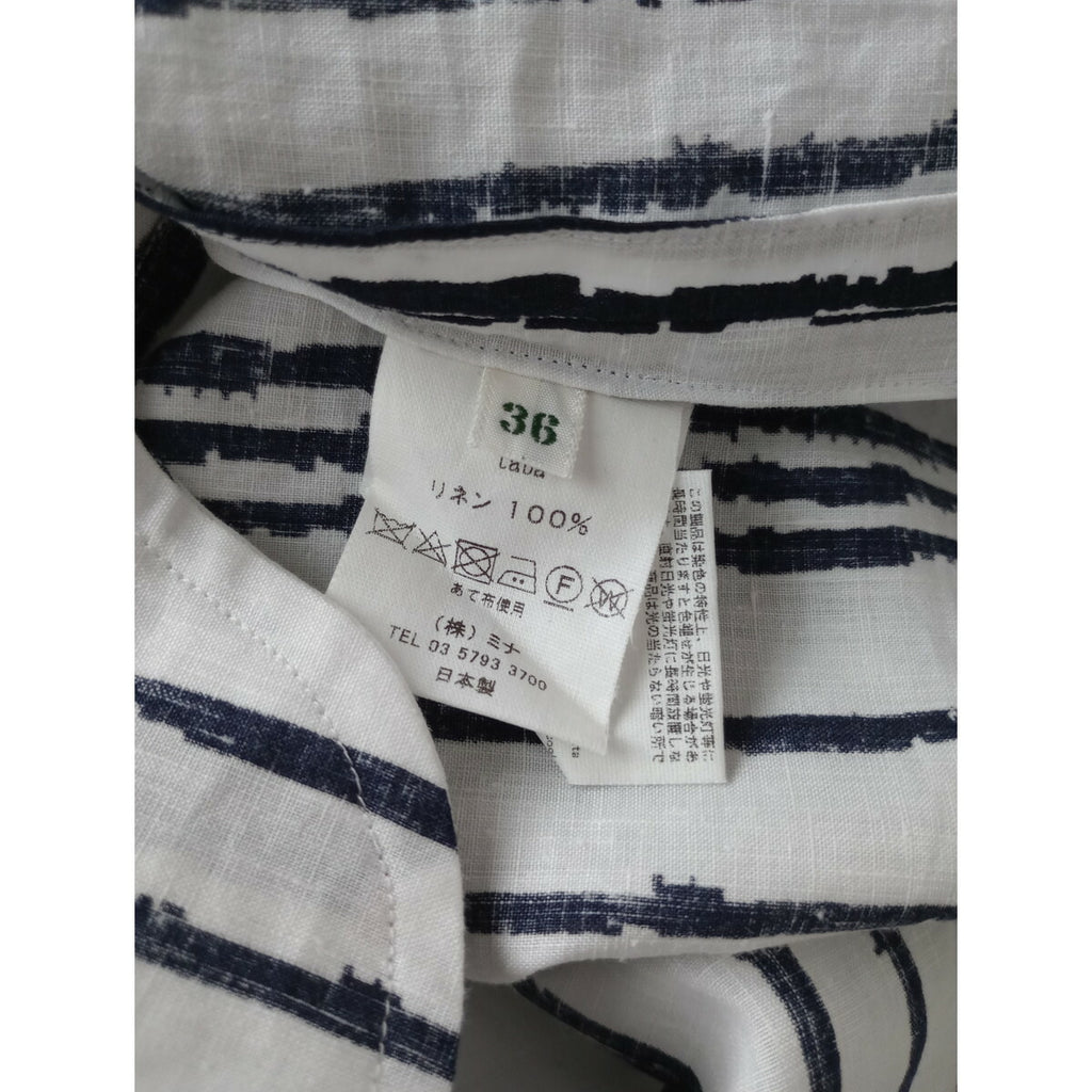 mina perhonen ミナペルホネン taba リネン 麻 100％ ロング ワンピース 白 36【中古】