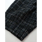 22AW SUSURI ススリ コットン ウール チェック柄 ソワー パンツ 黒 ブラック 0 (25M+0817)【中古】