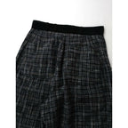 22AW SUSURI ススリ コットン ウール チェック柄 ソワー パンツ 黒 ブラック 0 (25M+0817)【中古】