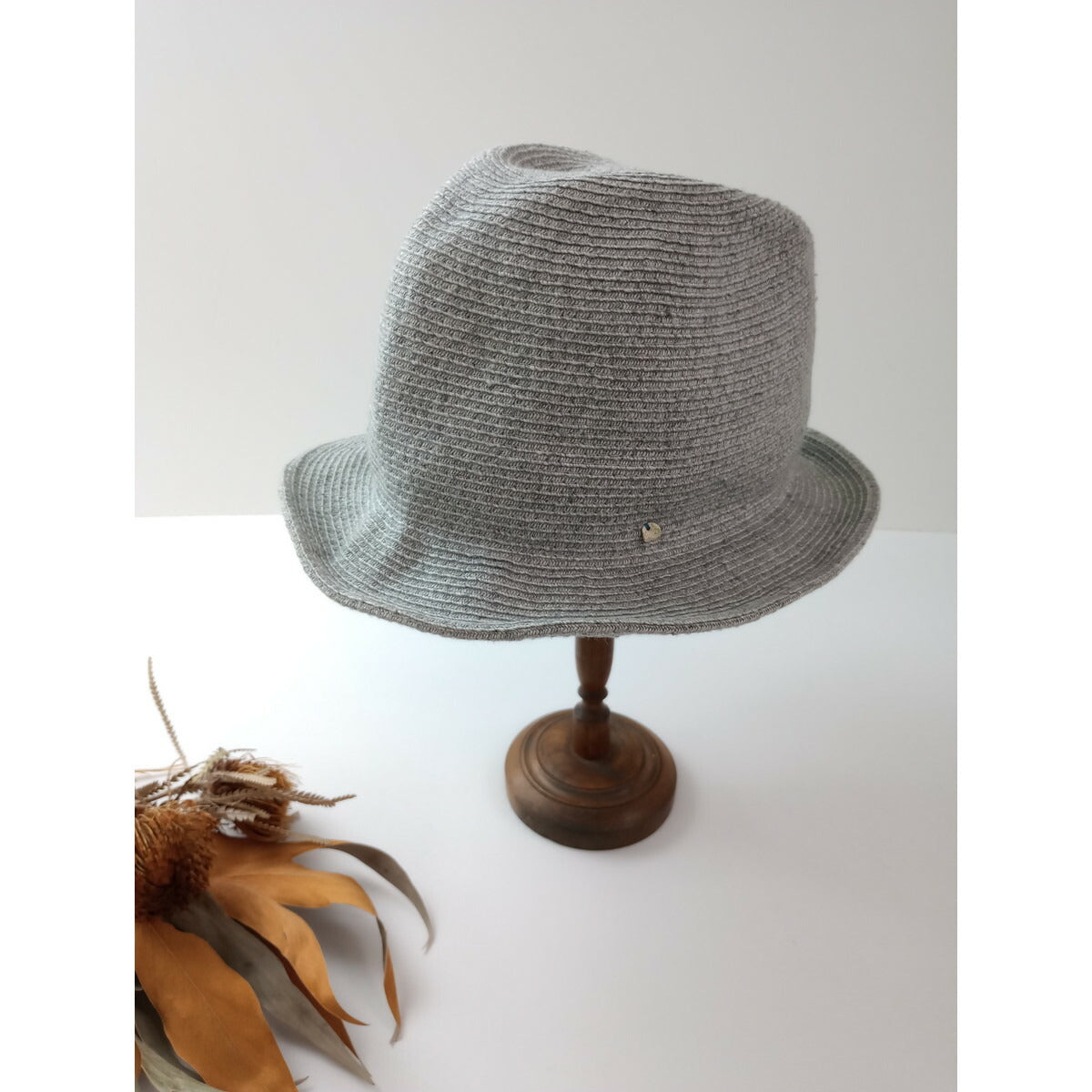 chisaki チサキ リネン ハット 帽子 グレー【中古】