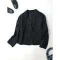 MARGARET HOWELL × FOX BROTHERS マーガレットハウエル SUMMER WOOL サマーウール テーラード ジャケット 黒 ブラック 1【中古】