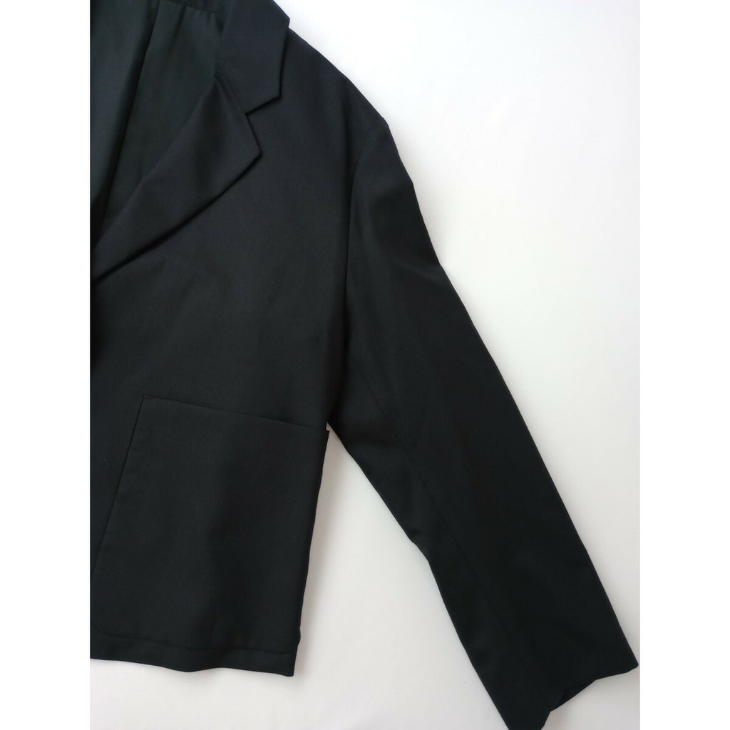 MARGARET HOWELL × FOX BROTHERS マーガレットハウエル SUMMER WOOL サマーウール テーラード ジャケット 黒 ブラック 1【中古】