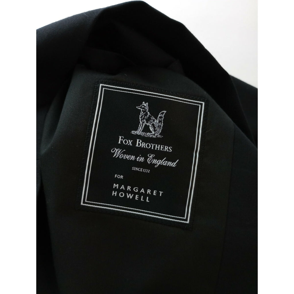 MARGARET HOWELL × FOX BROTHERS マーガレットハウエル SUMMER WOOL サマーウール テーラード ジャケット 黒 ブラック 1【中古】