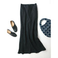 23SS SACRA サクラ RUSTIC LINEN SKIRT リネン ロング スカート 黒 ブラック 38【中古】