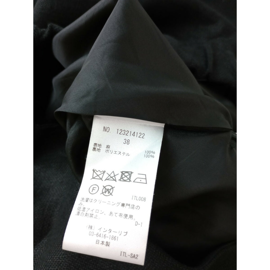 23SS SACRA サクラ RUSTIC LINEN SKIRT リネン ロング スカート 黒 ブラック 38【中古】
