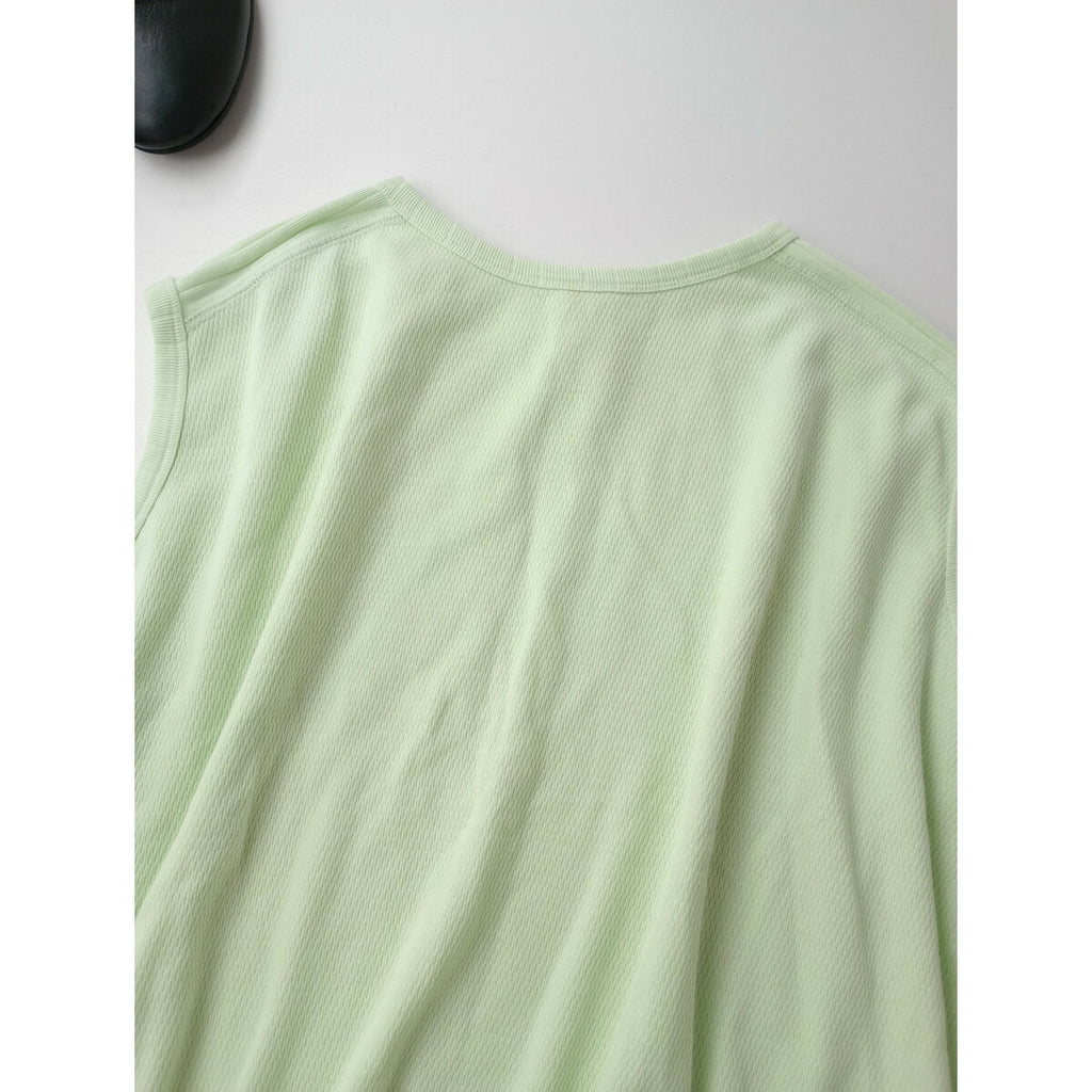 kha:ki カーキ HONEYCOMB SLEEVELESS TOP コットン ハニカム サーマル ノースリーブレス プルオーバー トップス グリーン