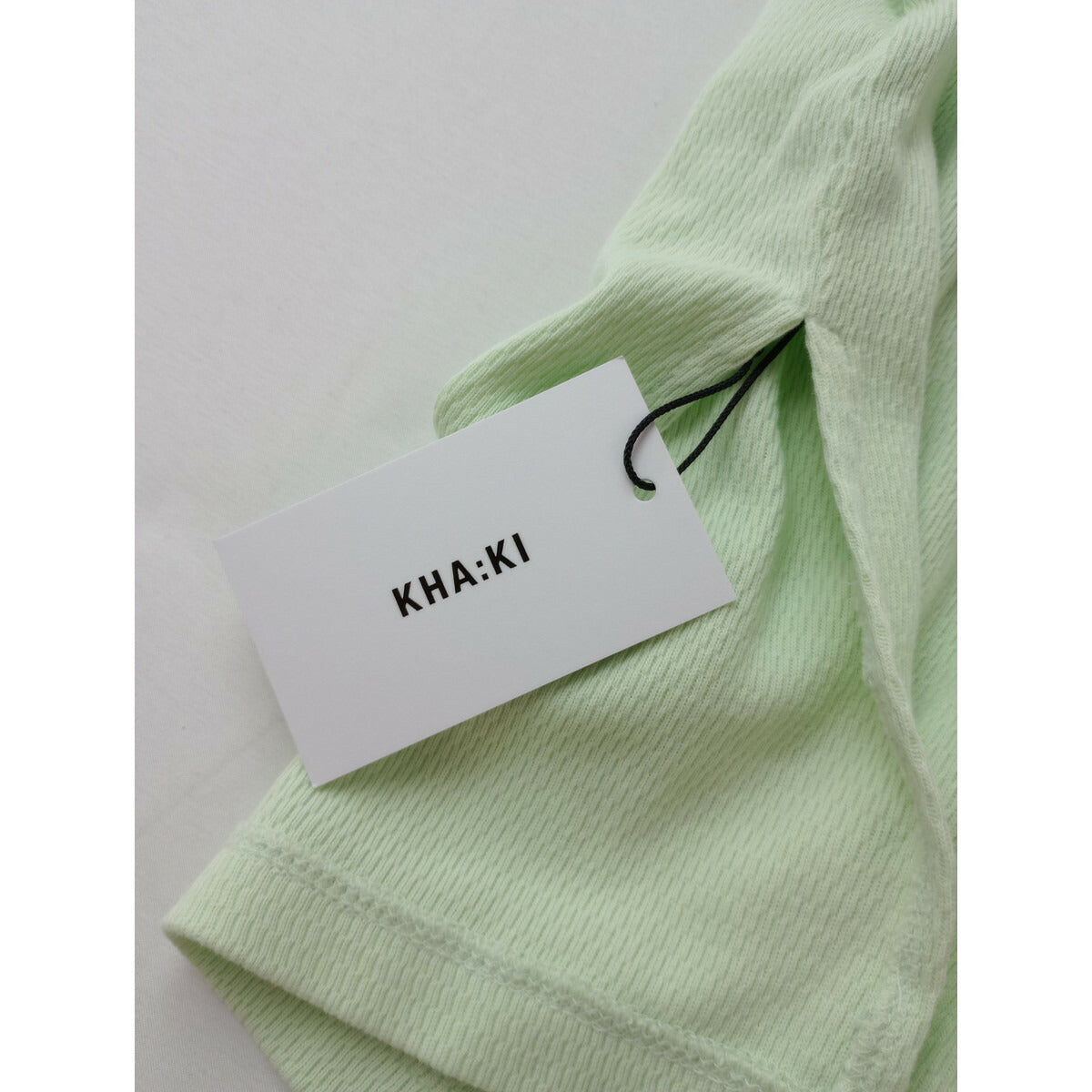 kha:ki カーキ HONEYCOMB SLEEVELESS TOP コットン ハニカム サーマル ノースリーブレス プルオーバー トップス グリーン