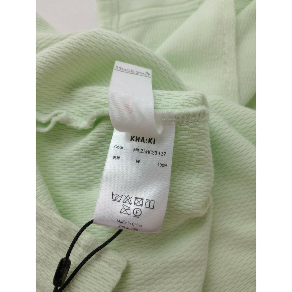 kha:ki カーキ HONEYCOMB SLEEVELESS TOP コットン ハニカム サーマル ノースリーブレス プルオーバー トップス グリーン
