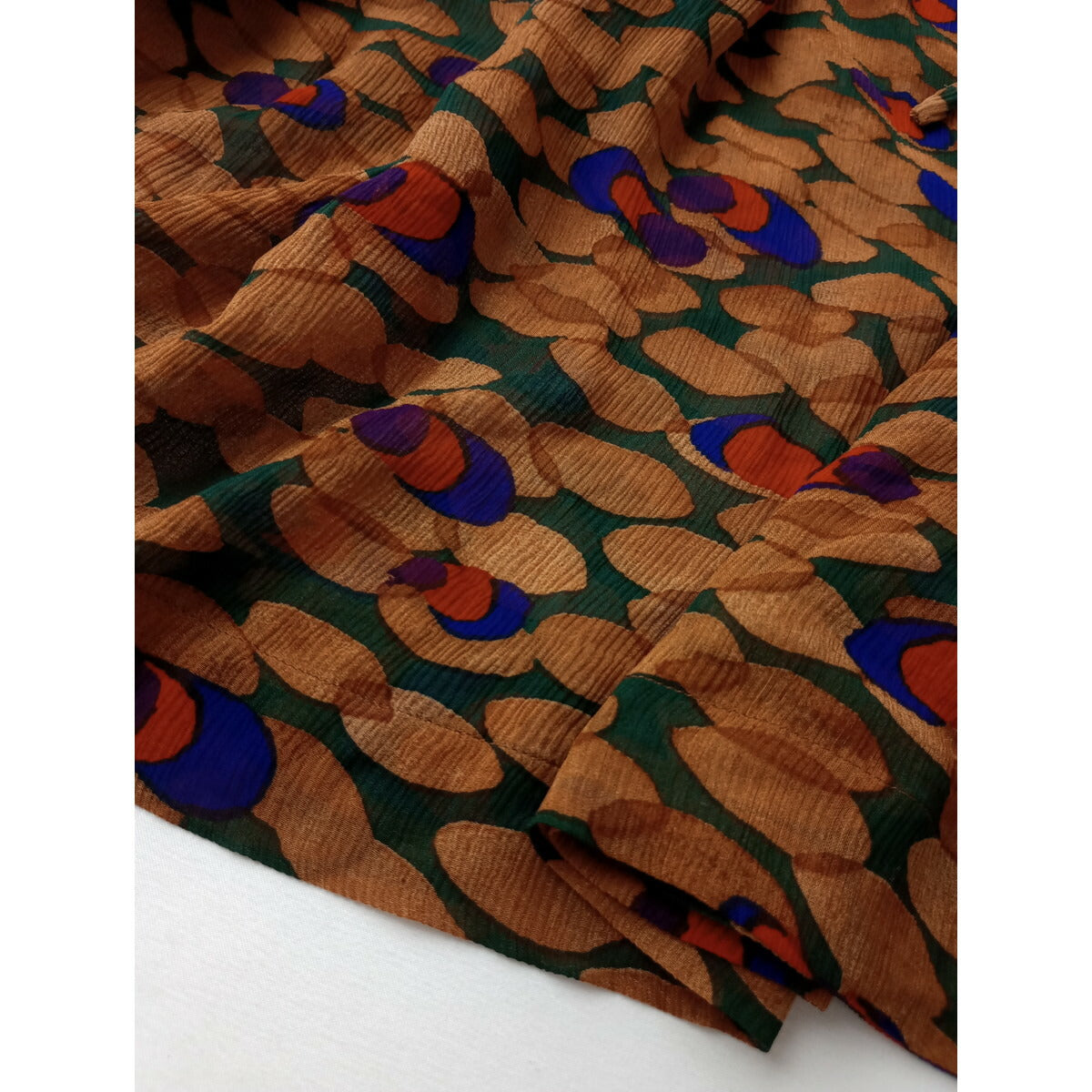 mina perhonen ミナペルホネン viola シルク 100％ 長袖 ワンピース 36 オレンジブラウン【中古】