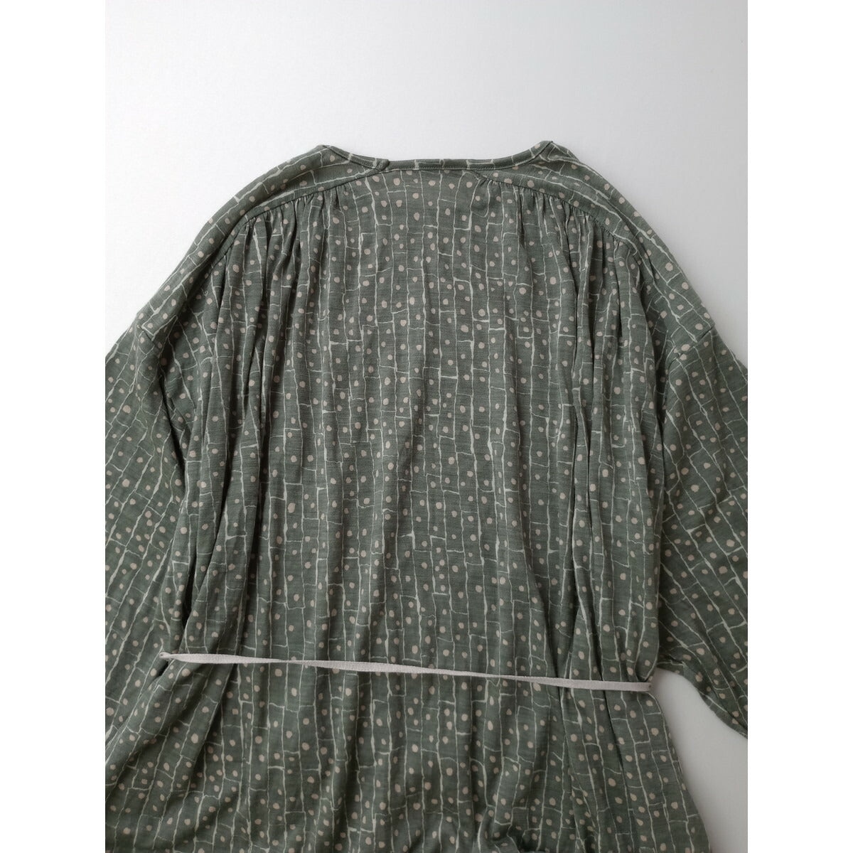 mina perhonen ミナペルホネン winter travel ウール100％ ロング ワンピース 長袖 くすみ カーキ 38【中古】