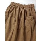22AW homspun ホームスパン コットン 綿 100％ 細 コール ギャザー ロング スカート ベージュ M (18M＋0151)【中古】