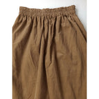 22AW homspun ホームスパン コットン 綿 100％ 細 コール ギャザー ロング スカート ベージュ M (18M＋0151)【中古】