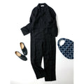 MOUNTAIN MORNING×foglinenworkマウンテンモーンングフォグリネンワークリネン 麻 100％ オールインワンサロペット つなぎ 黒 ブラック【中古】