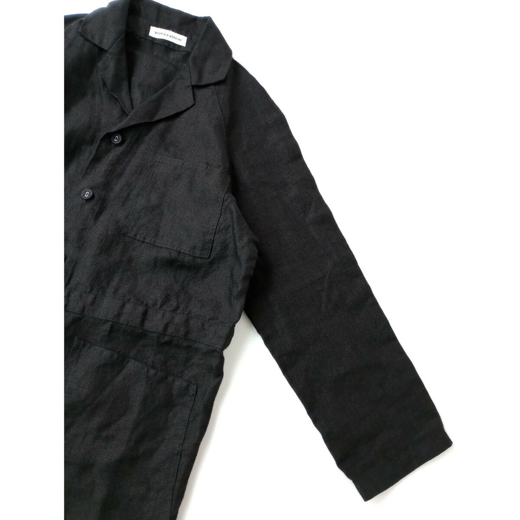 MOUNTAIN MORNING×foglinenworkマウンテンモーンングフォグリネンワークリネン 麻 100％ オールインワンサロペット つなぎ 黒 ブラック【中古】
