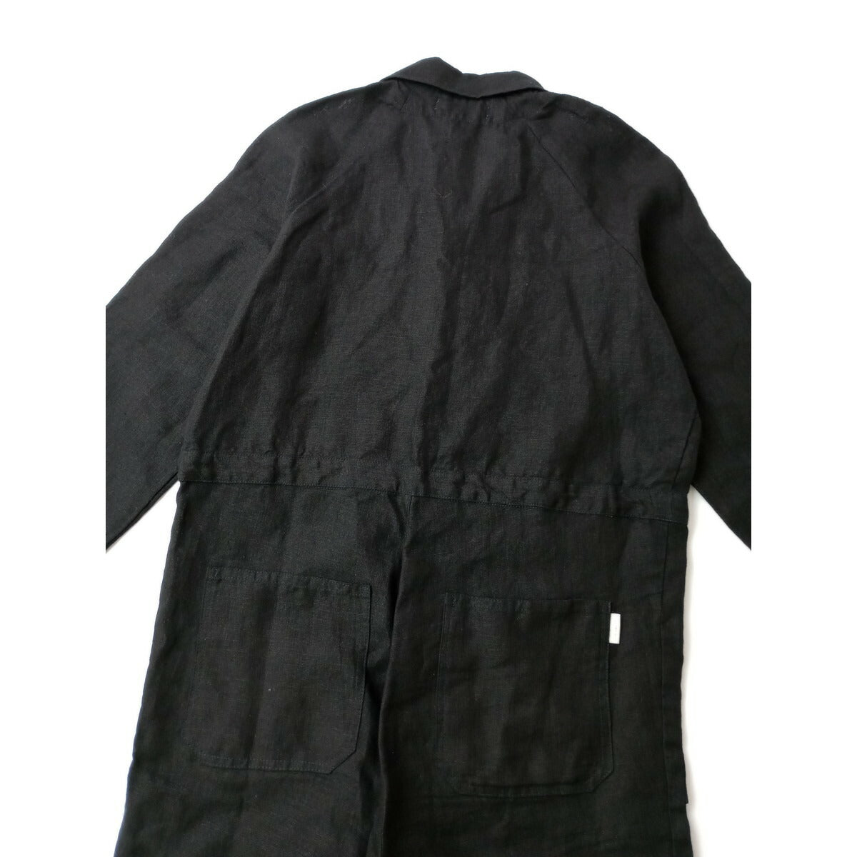 MOUNTAIN MORNING×foglinenworkマウンテンモーンングフォグリネンワークリネン 麻 100％ オールインワンサロペット つなぎ 黒 ブラック【中古】