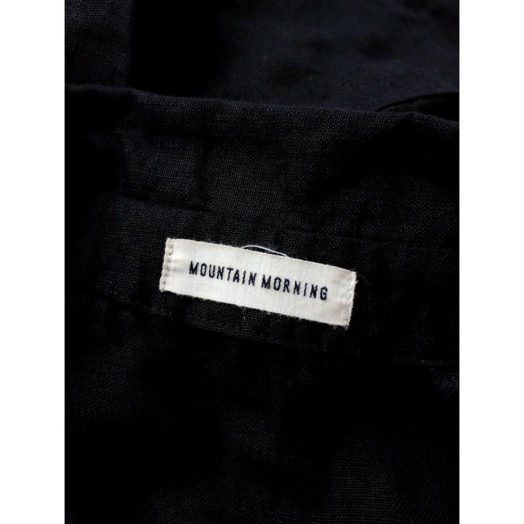 MOUNTAIN MORNING×foglinenworkマウンテンモーンングフォグリネンワークリネン 麻 100％ オールインワンサロペット つなぎ 黒 ブラック【中古】