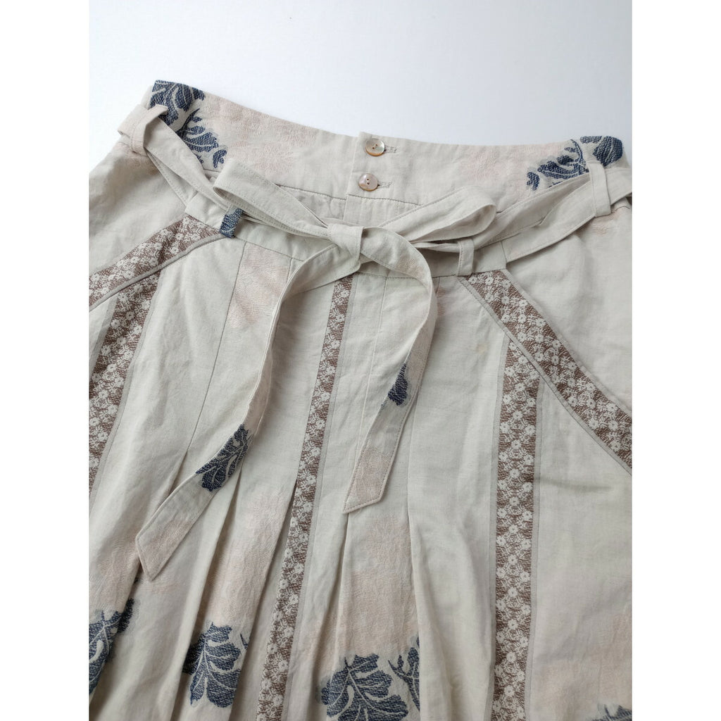 GASA ガサ 湖水の淵の花 ハカマ ロング スカート 生成り【中古】
