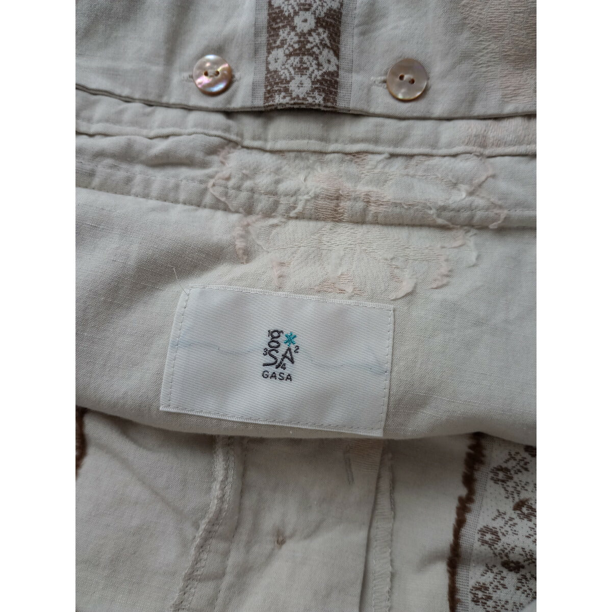 GASA ガサ 湖水の淵の花 ハカマ ロング スカート 生成り【中古】