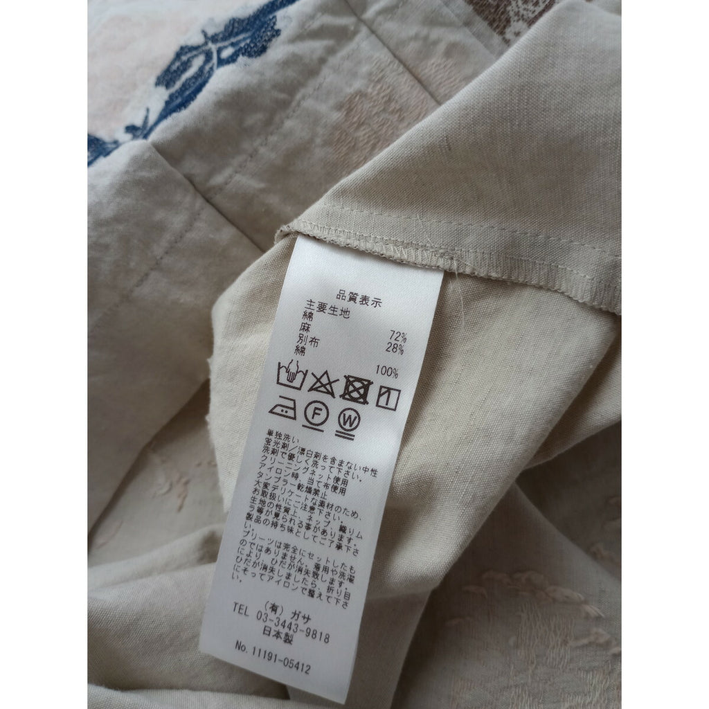 GASA ガサ 湖水の淵の花 ハカマ ロング スカート 生成り【中古】