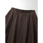 humoresque ユーモレスク random tuck skirts ランダム タック ロング スカート シルク リネン コットン ブラウン 38【中古】