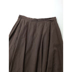 humoresque ユーモレスク random tuck skirts ランダム タック ロング スカート シルク リネン コットン ブラウン 38【中古】