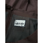 humoresque ユーモレスク random tuck skirts ランダム タック ロング スカート シルク リネン コットン ブラウン 38【中古】