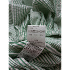 MEYAME メヤメ STRIPED LONG SKIRT シア サッカー ストライプ ドロング スカート グリーン F【中古】