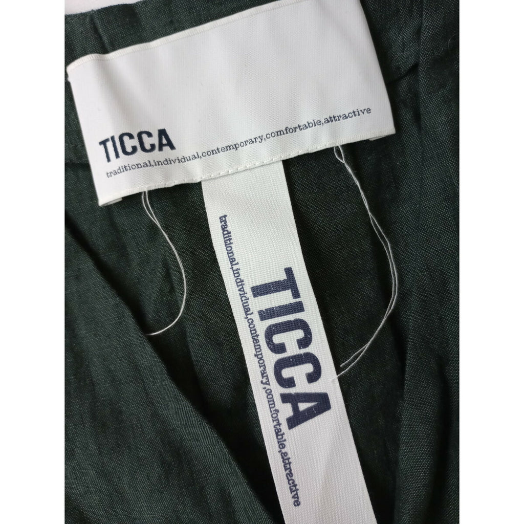 TICCA ティッカ リネン レースアップ ベスト カーキ【中古】