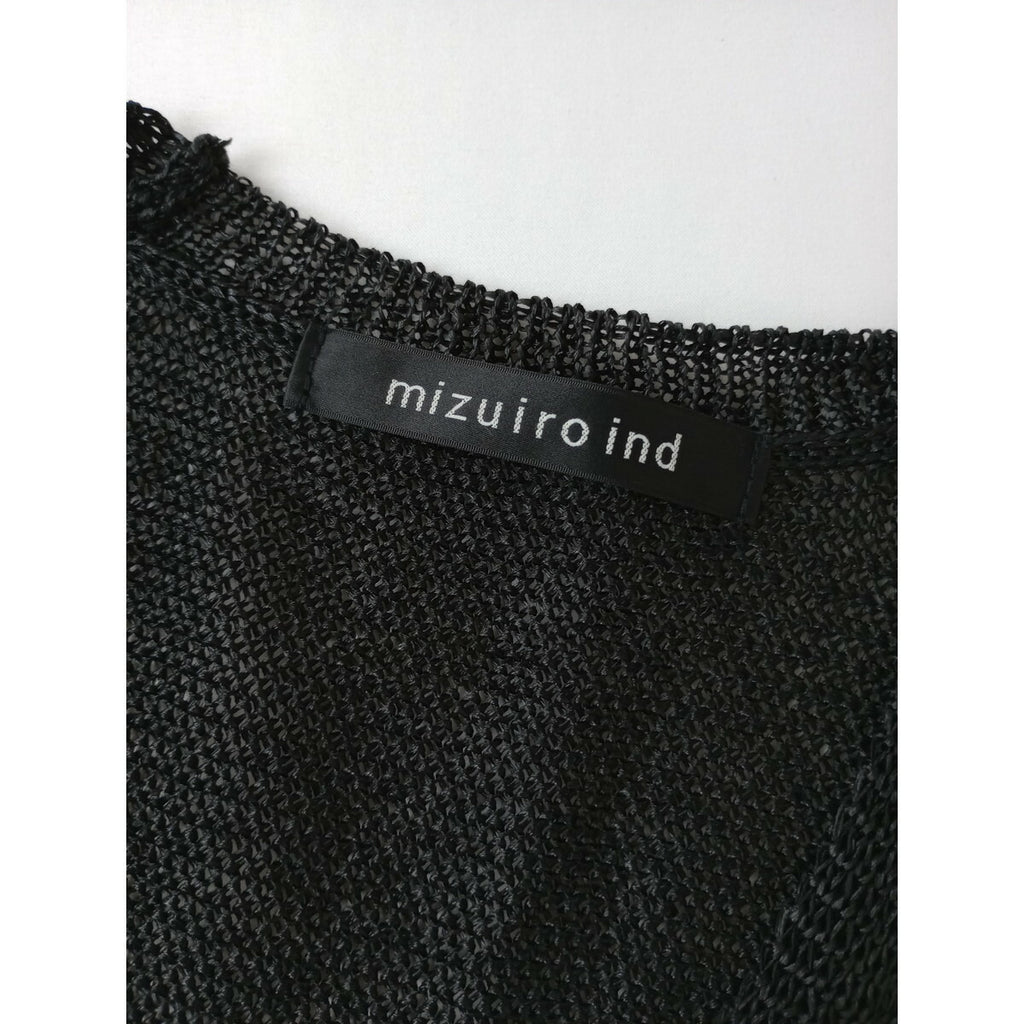 mizuiro ind ミズイロインド ワイド Vネック ベスト 黒 ブラック【中古】