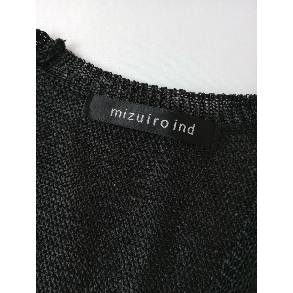 mizuiro ind ミズイロインド ワイド Vネック ベスト 黒 ブラック【中古】