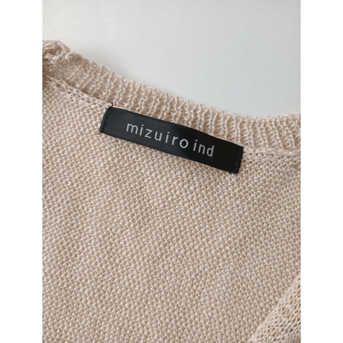 mizuiro ind ミズイロインド ワイド Vネック ベスト 生成り【中古】