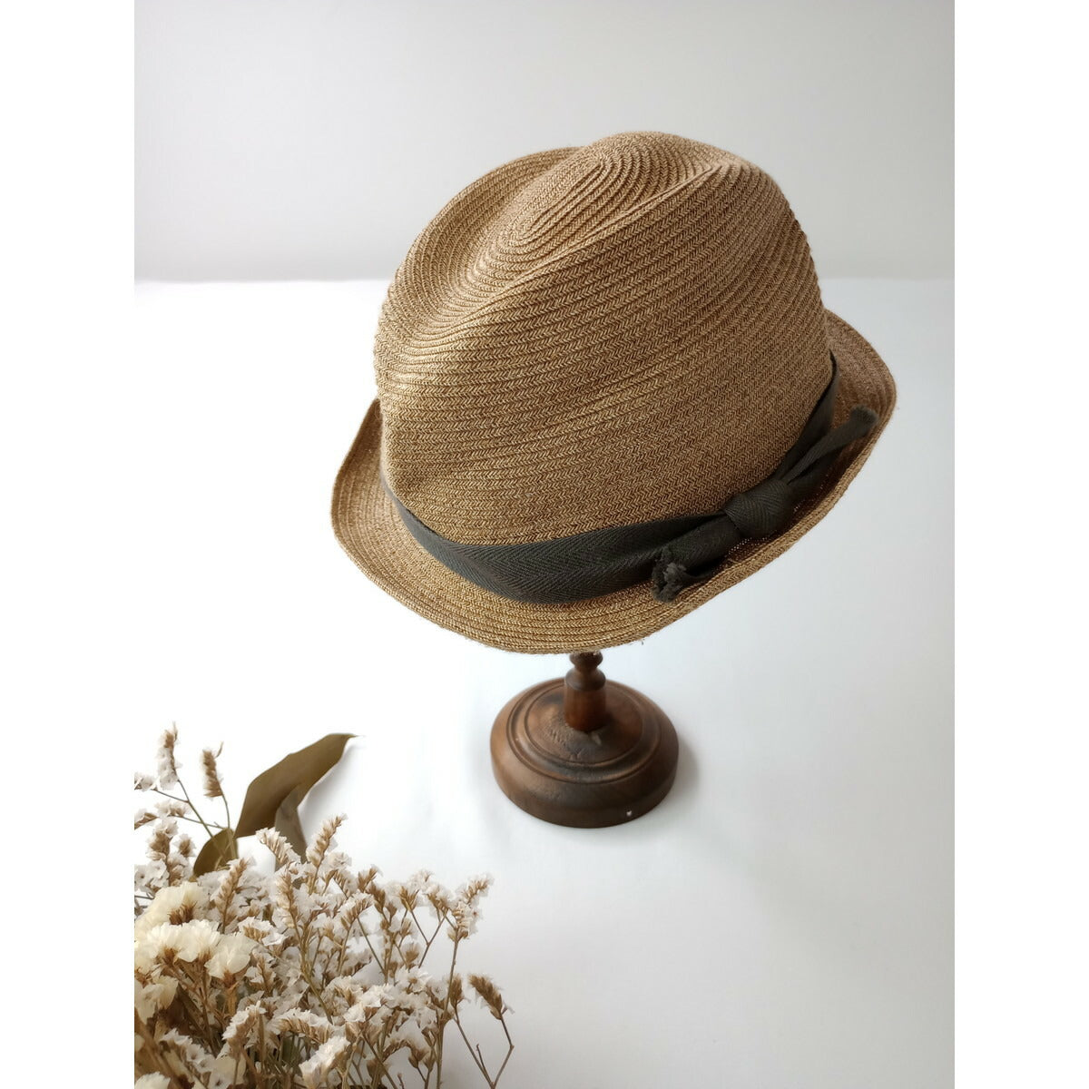 mature ha. マチュアーハ BOXED HAT ペーパー ハット 帽子 グレーリボン【中古】