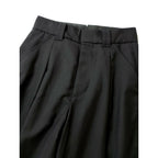 24SS MARGARET HOWELL × FOX BROTHERS マーガレットハウエル SUMMER WOOL トラウザーズ パンツ ウール 毛 100％ 黒 ブラック 1【中古】
