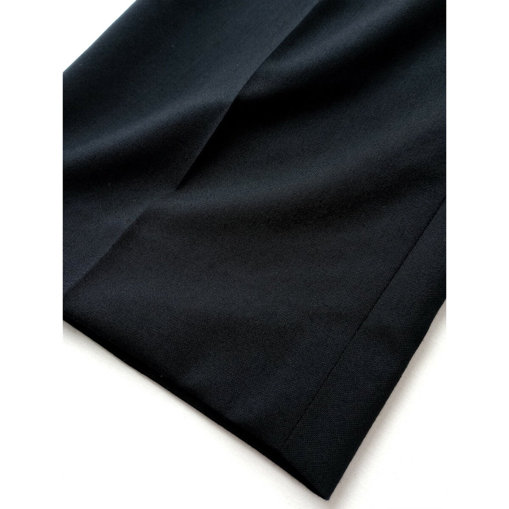 24SS MARGARET HOWELL × FOX BROTHERS マーガレットハウエル SUMMER WOOL トラウザーズ パンツ ウール 毛 100％ 黒 ブラック 1【中古】
