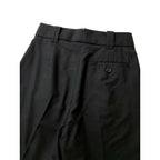 24SS MARGARET HOWELL × FOX BROTHERS マーガレットハウエル SUMMER WOOL トラウザーズ パンツ ウール 毛 100％ 黒 ブラック 1【中古】