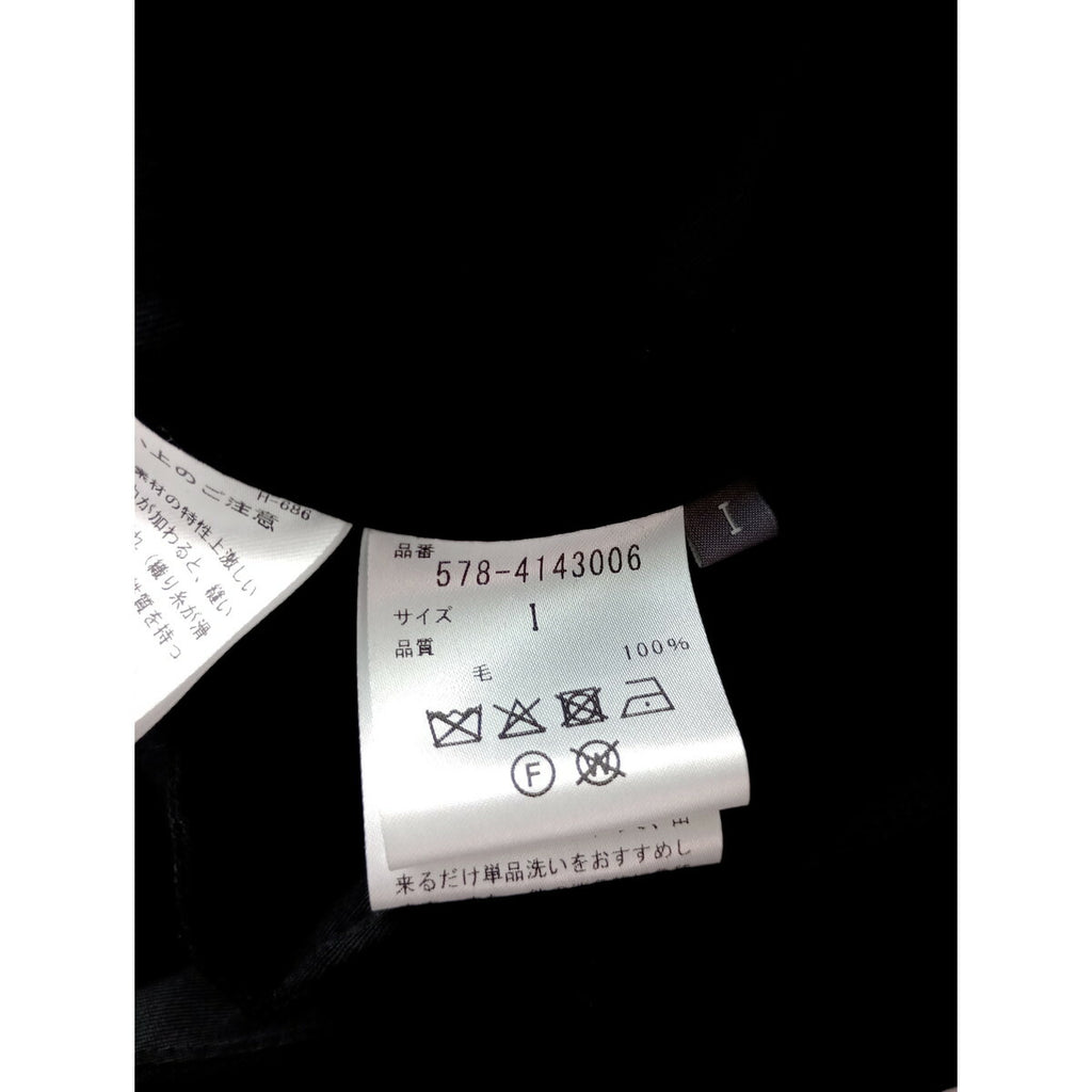 24SS MARGARET HOWELL × FOX BROTHERS マーガレットハウエル SUMMER WOOL トラウザーズ パンツ ウール 毛 100％ 黒 ブラック 1【中古】