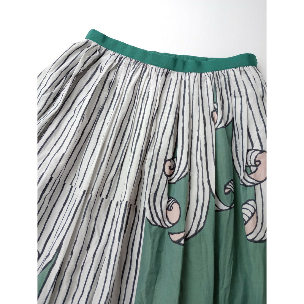 mina perhonen ミナペルホネン swing ロング スカート グリーン 38【中古】