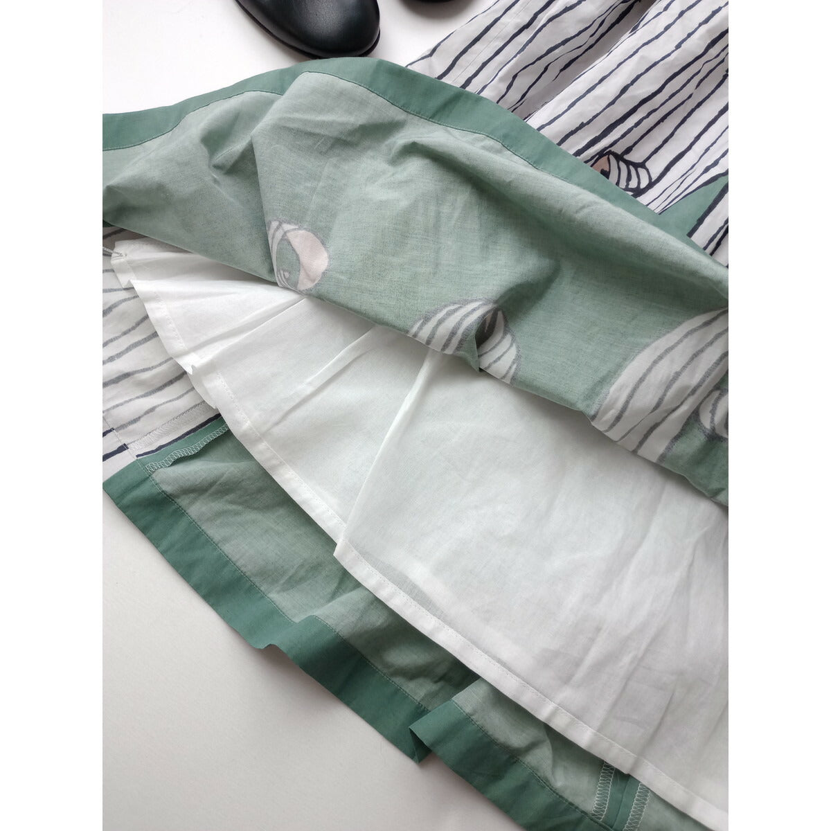 mina perhonen ミナペルホネン swing ロング スカート グリーン 38【中古】