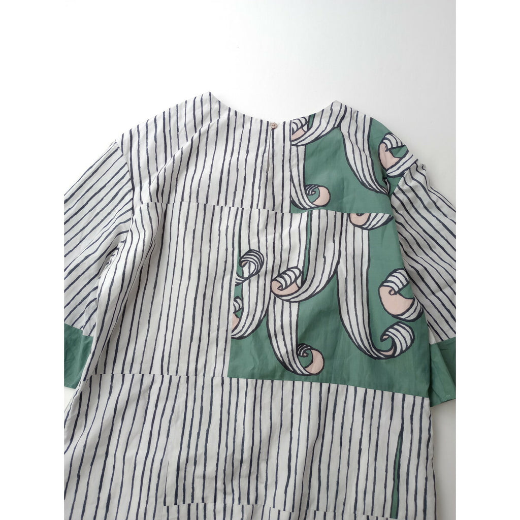 mina perhonen ミナペルホネン swing ロング ワンピース グリーン 36【中古】