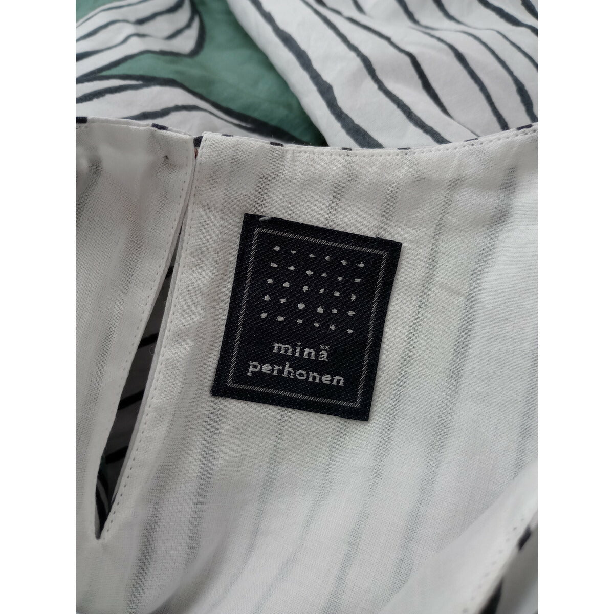 mina perhonen ミナペルホネン swing ロング ワンピース グリーン 36【中古】