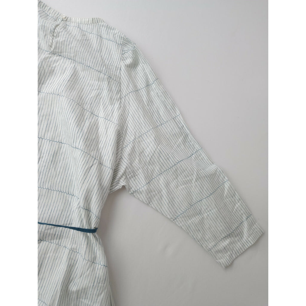 mina perhonen ミナペルホネン misty line 長袖 ロング ワンピース 白 36【中古】