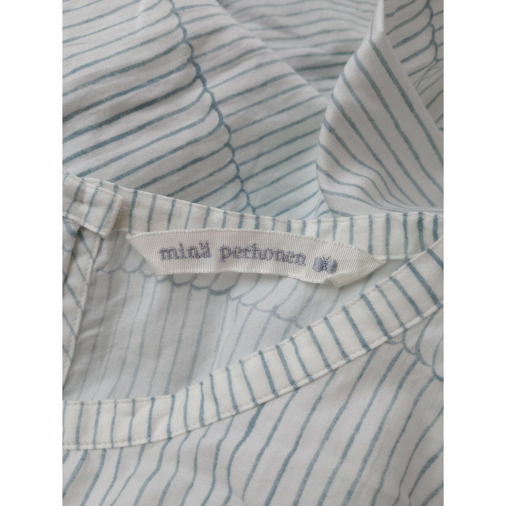 mina perhonen ミナペルホネン misty line 長袖 ロング ワンピース 白 36【中古】